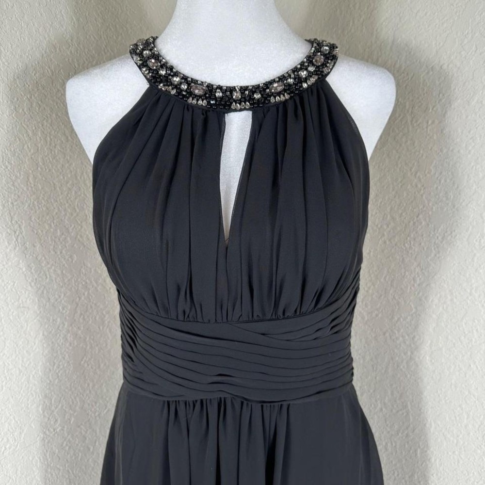 Eliza J Knee Length Dress 8 Black Fit & Flare Aline Cocktail Party Wedding Proms